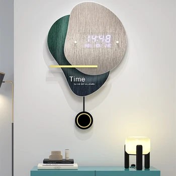 Mados kūrybos laikrodis apdaila sienos montuojamas elektroninis sieninis laikrodis kambarį namo sienos-sumontuotas modernus šviesos prabangus laikrodis