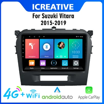 2 Din 4G Carplay Android Automobilio Multimedia Player 9 Colių Suzuki Vitara 2015-2019 Automobilio Radijo, GPS Navigacija BT WIFI Galvos Vienetas