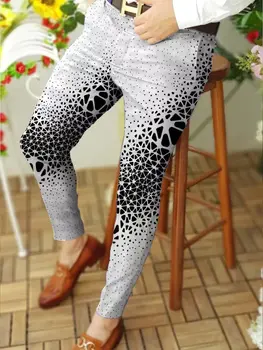 2022 m. Pavasarį Dryžuotas Polka Dot Harajuku Spausdinti Verslo vyriškos Laisvalaikio Kelnės Mygtuką Dizaino Suknelė Kelnės Rudenį Kišenėje Retro Kelnės