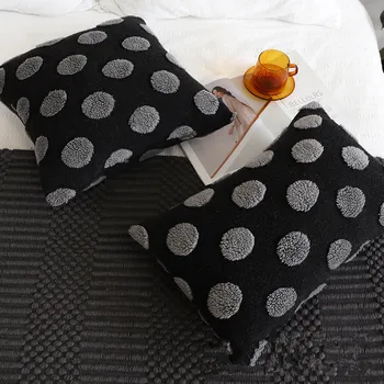 45X45/50X30CM juoda pagalvėlė padengti pilka taškų modelis užvalkalas dekoratyvinę pagalvę padengti atlošas