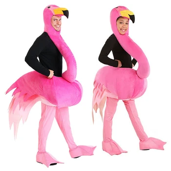 Nauja Rose Red Flamingo Vyrų Kostiumai Karnavaliniai Šalis Juokinga Flamingo Vaikai Vaidmenų Žaidimą Išgalvotas Jumpsuit Suaugusiųjų Protingas Paukštis Cosplay