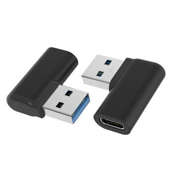90 Laipsnių Kairysis kampas USB 3.1 tipas-c OTG adapteris USB 3.0 A male į USB C moterų adapteris, skirtas 