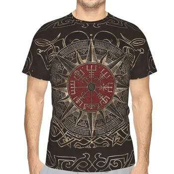 Vegvisir Viking Kompasas Ornamentu Hip-Hop Poliesteris Marškinėlius Meno Stilius Atsitiktinis Ploni Marškinėliai Vyrų Specialiųjų