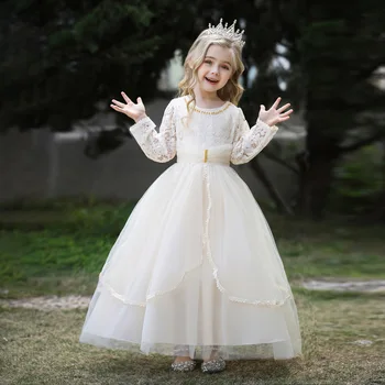 Ilgai Atsitiktinis Vasaros Suknelė Paauglių Mergaičių Kostiumai, Nėriniai Vaikų Drabužiai Princesė Šalis Gėlių Vaikų Drabužių Vestuvių 10 14 Vestidos