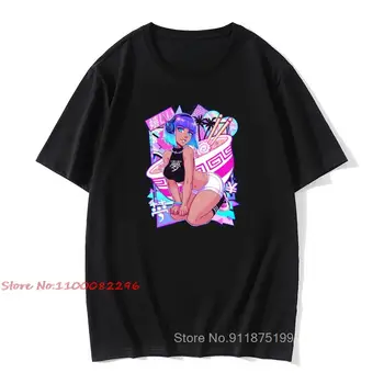 vaporwave Marškinėliai Juokinga Harajuk Liūdna Mergina Retro Anime Vyrų marškinėlius Japonų estetikos CamisasTops t-shirt Marškinėliai seksuali