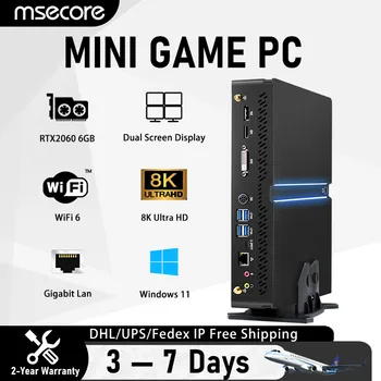 MSECORE Intel Core i5 i7 i9 RTX2060 6G Skirta Kortelės Mini PC Windows 11 Žaidimų Kompiuterį Mini Kompiuterio HD 