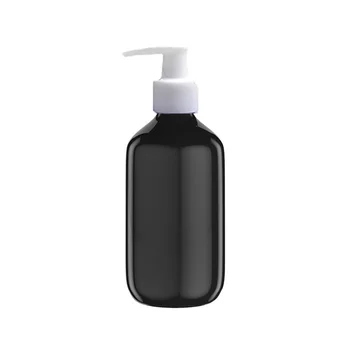 300ml juodos spalvos Daugkartiniai Spaudimo plastiko losjonas butelis su baltos spalvos purkštuvo siurblys PET Plastiko Nešiojamų losjonas Butelis