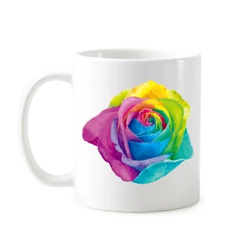 LGBT Stippling Vaivorykštė, Gėjų, Lesbiečių, Transseksualų Bisexuals Paramos Gėlių Puodelis Baltas keramikinis Puodelis Pieno, Kava Su Rankenomis 350 ml