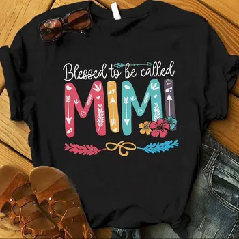 Palaimintas Būti Vadinamas Mimi T-Shirt Juokinga Močiutė marškinėliai Motinos Diena Dovanų Idėjos Medvilnės O Kaklo Atsitiktinis Atspausdintas Trumpas Rankovėmis Tees