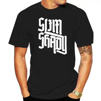 Eminem T Shirt Slim Shady Laišką, Script, Logotipas Mens Juoda