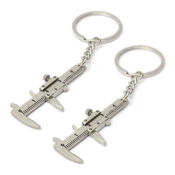 2X Naudinga Mini Vernier Suportas Įrankis Pakabukas Slankiklį Skaidres paketų prižiūrėtojų raktinę Key Chain 10CM
