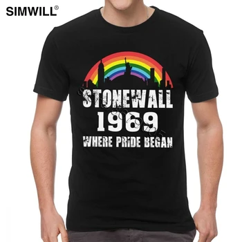 Stonewall 1969 m., Kai Pasididžiavimas Pradėjo Marškinėliai Vyrams Naujiena trumpomis Rankovėmis, Minkštos Medvilnės Tees O Kaklo LGBT marškinėliai Reguliarūs Tinkami Mados