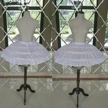 Balta 3 Žiedai, Vestuviniai Apatiniai sijonai už Trumpą Suknelę Baleto Sijonas Mergaitėms Krinolīns Elastinga Juosmens Underskirt Jupon