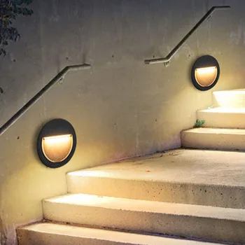 5W LED Lauko Laiptų Šviesos Vandeniui Embedded Žingsnis Šviesos Kelias Kieme LED Footlight Villa Kiemo Kieme Žingsnis Sodo Sieniniai Šviestuvai