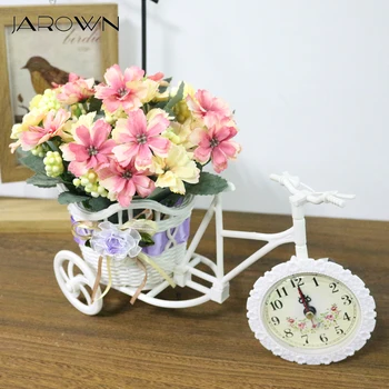 JAROWN Dirbtinis Laikrodžiai, Dviračiai Gėlių Krepšelis Šilko Gėlių Nustatyti Vestuvių Dekoravimas Home Office 