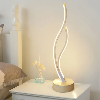 Paprasta Naktiniai Dekoratyvinių Lempų Spiralė Stalo Lempa Miegamasis Skaityti Stalo Apšvietimas Miegamajame Prie Lempos Namų Dekoro