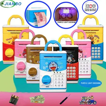 Karšto Naujas Piggy Bank Mini BANKOMATŲ Saugumo seifo Pinigus, Elektroninių Slaptažodį Kramtomoji Monetos grynųjų Pinigų priėmimo Mašina, Dovana Vaikams Vaikams