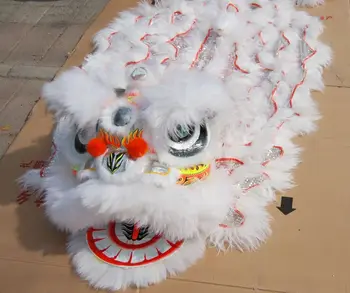 Mados Lion Dance Talismanas Kostiumas Vilnos Pietų Liūtas Kinijos Liaudies Meno Dviems Suaugusiems Reklamos Karnavalas Kalėdų, Velykų Suknelė