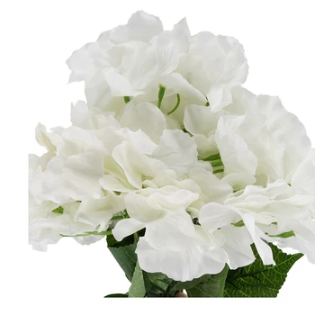 20X Dirbtinis Hydrangea Gėlių 5 Didelių Galvų Puokštė (Skersmuo 7 Colių Kiekvienas Vadovas) Kreminės Baltos