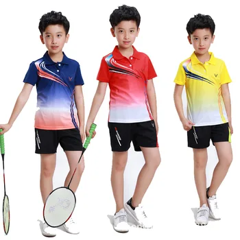 vaikams, Teniso marškinėliai + šortai, drabužiai Veikia badmintono trumpomis rankovėmis t-shirt kostiumas Vaikams badmintono Jersey 3862