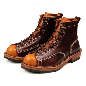 Rudenį, Žiemą Britų Boots Mens Aukštos Kokybės natūralios Odos Žirgais, Jojimo batai, vyrams, Darbo ir Saugos Motociklo batai