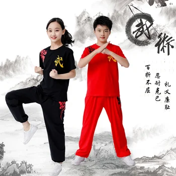 Vaikų Kovos Menų Mokymo Drabužius Vasaros Jaunimo Taijiquan Veiklos Drabužius Berniukų ir Mergaičių Kinų Kung Fu Veiklos