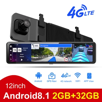 Z70 2+4g-32G android 8.1 veidrodis automobilių juodosios dėžės dual cams HD1080P su WIFI GPS navigacijos ADAS 3 padalinti ekraną 4g automobilių dvr kamera