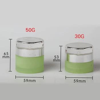 Žalia matinio veido kremas pakuotė stiklainiu 30g, tuščias 1 oz paakių kremas konteineriai su sidabro dangteliu