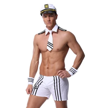 Suaugusių Vyrų Seksualus Kostiumas Sailor Karštas Erotinis Seksualus Slim Fit Balta Jūrininko Uniforma Karnavalas Festivalis Helovinas Vyrų Kostiumai