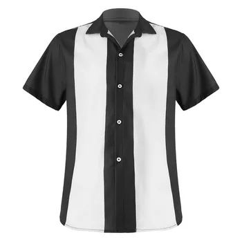 Vasarą Naujasis Kubos Stiliaus Marškinėliai Vyrams trumpomis Rankovėmis Mygtuką Kubos Shirt, Derliaus Dvi Tonas Dryžuotas Atsitiktinis Suknelė Marškinėliai
