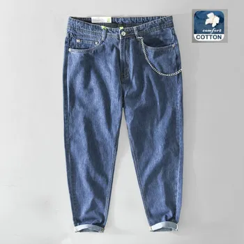 2022 m. Pavasarį, Vasarą, Naujas Vyrų Baggy Jeans Medvilnės Pagaminti Negabaritinių Kelnės Atsitiktinis Pantalon Homme Vyrų Pantalones Hombre w60