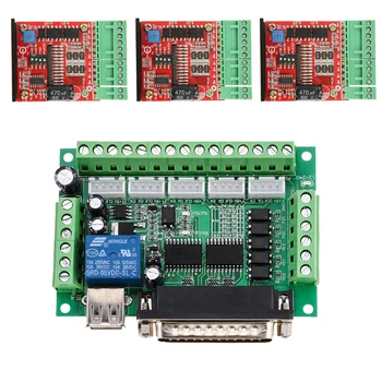 CNC Router Komplektas 3 Ašis, 3pcs TB6600 4.0 A stepper motor driver + 5 ašių sąsaja valdyba