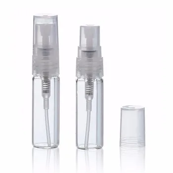 100vnt/daug 3 ml stiklo purškimo butelis, nešiojamų kelionių daugkartiniai kvepalai purkštukai, purškimo buteliai kvapas siurblio atveju tuščias kaip dovaną