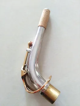 Sax Kaklų Nikeliuotas Sidabro Alto Saksofonas Sulenkti Kaklo Žalvaris Medžiaga Realią nuotrauką Kaklo Muzikos Instrumentas
