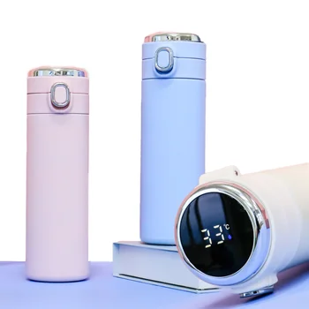 Vakuuminės Kolbos Nerūdijančio Plieno Smart Vandens Butelis Temperatūros Ekranas BPA Free Termosas Kavos Arbatos Puodeliai Kelionės Waterfles Taurė