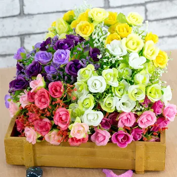 Dirbtinių Rožių Žiedai Įvairių Spalvų Dirbtinės Gėlės Padirbtų Augalų Vestuves Apdailos Motinos Dienos Namų Puošybai