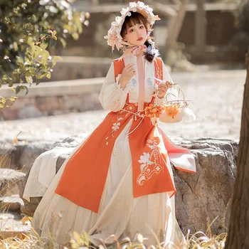 Lady Pavasario Nauji Retro Stiliaus Kinijos Siuvinėjimo Pasakų Hanfu Suknelė Moterims Rytų Tradicinės Derliaus Keturių Dalių Kostiumą Kostiumas