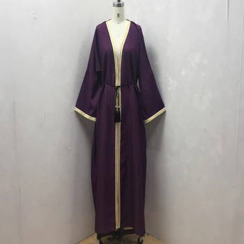 Musulmonų cardigan abaja suknelė kimono skraiste Juboje Dubajus Artimųjų Rytų Ramadanas Arabų Islamo dressF903