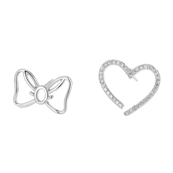S925 Sterlingas sidabro širdies lankas auskarai asmenybės nesimetriškas auskarai mados moteriški aksesuarai