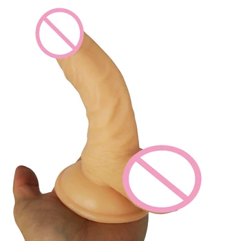 16*3,5 CM Mažas Dildo Siurbimo Taurės Moterų Masturbacija Realistiškas Penis G-taško Orgazmas Analinis Kaištis Sekso Žaislai Moterims, Suaugusiųjų Produktas