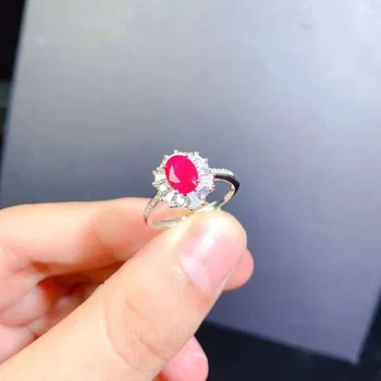 Gamtos Rubino Žiedas, 5x7m 925 Sidabro Išskirtinį Stilių, Geriausia Pardavimo Kokybės, Klasikinio Stiliaus Motinos Perlas Žiedas