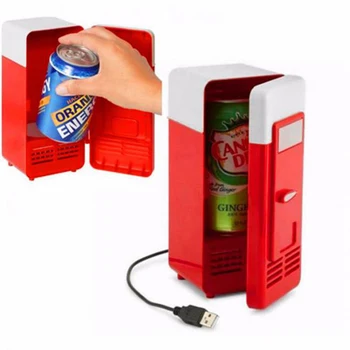 Mini USB Šaldytuvas Aušintuvas Gėrimų Gėrimo Skardinių Aušintuvas/Šiltesnis Šaldytuvas Juoda Raudona Namų kelionės kelionės automobilinis šaldytuvas