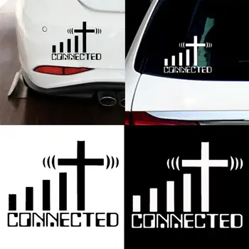 Prisijungę Kryžiaus WiFi Krikščionių Automobilių Transporto Šviesą Atspindintys Lipdukai, Lipdukas Apdaila, Automobilių Reikmenys