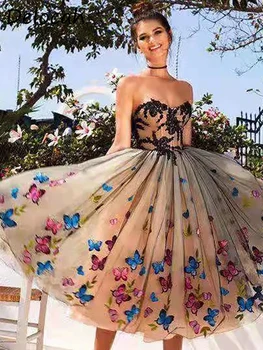 Delocah Vasaros Mados Dizaineris Suknelė Moterims Aukšto Juosmens Spalvingas Drugelis Gėlių Siuvinėjimo Tinklelio Nėriniai Elegantiškas 