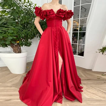 Elegantiškas Raudonas, Rankų darbo Gėlių Kaklo Kokteilių Suknelės Priekyje Mygtuką Ritininės Backless Vakarą Prom Chalatai Custom Size vestidos de fiesta