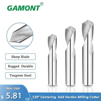 GAMONT Volframo Plieno Karbido Centravimo Pridėti Harden Frezavimo Pjovimo Įrankis 120° 2MM-20MM CNC Mechaninė Staklės, Frezavimo Cutter