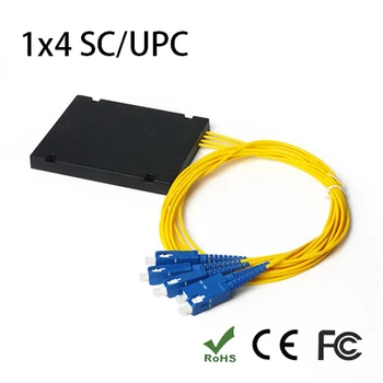 SC/UPC 1*4 PLC Pluošto Optiniai Splitter Jungtis PLC Splitter SC/FC/ST/LC Jungtis SC/UPC
