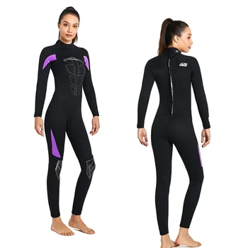 Ponios Naujas Mados 3mm Neopreno Wetsuit Full Body ilgomis Rankovėmis Tirštėti Šiltas Banglenčių Kostiumas Scuba Nardymo Vandeniui Motina maudymosi kostiumėlį