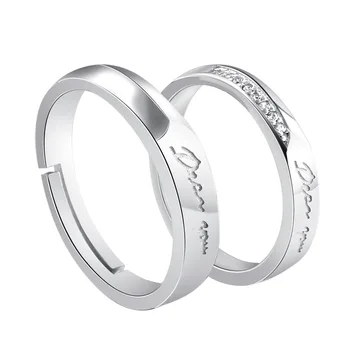 Nauja mados tendencija pora kūrybos anglų paprasta S925 sidabro mikro-nustatyti, 5A cirkonis deimanto žiedas