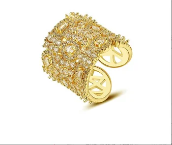 Gryras Prabanga Atidarymo Žiedas AAA Cirkonis Mados Išskirtinį Reguliuojamas Perdėti Žiedai Vestuves Fine Jewelry